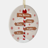 Gepersonaliseerde Noordpool 4 familienamen Keramisch Ornament (Rechts)