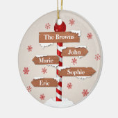 Gepersonaliseerde Noordpool 4 familienamen Keramisch Ornament (Links)