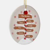 Gepersonaliseerde Noordpool 7 familienamen Keramisch Ornament (Rechts)