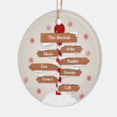 Gepersonaliseerde Noordpool 7 familienamen Keramisch Ornament (Links)