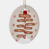 Gepersonaliseerde Noordpool 8 familienamen Keramisch Ornament (Rechts)