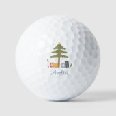 Gepersonaliseerde Noordse kerstboomvakantie Golfballen (Voorkant)