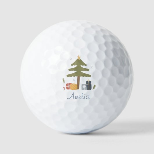 Gepersonaliseerde Noordse kerstboomvakantie Golfballen (Voorkant)