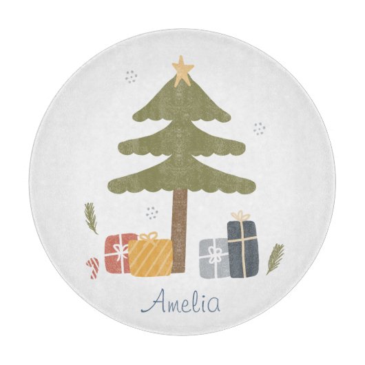 Gepersonaliseerde Noordse kerstboomvakantie Snijplank (Voorkant)