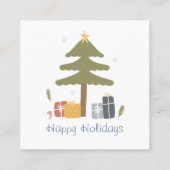 Gepersonaliseerde Noordse kerstvakantie Vierkante Visitekaartje (Achterkant)