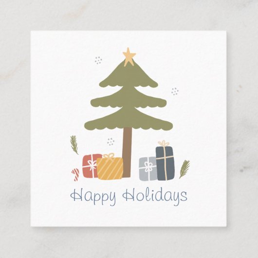 Gepersonaliseerde Noordse kerstvakantie Vierkante Visitekaartje (Achterkant)