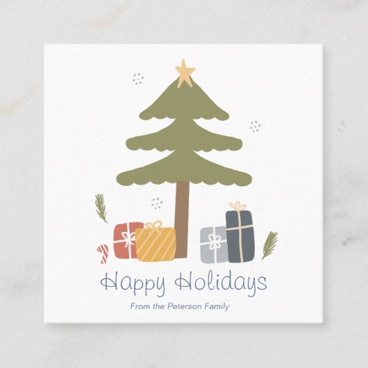 Gepersonaliseerde Noordse kerstvakantie Vierkante Visitekaartje (Voorkant)