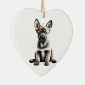 Gepersonaliseerde Noorse Elkhound Puppy Keramisch Ornament (Rechts)