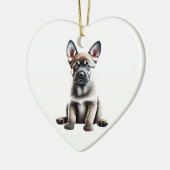 Gepersonaliseerde Noorse Elkhound Puppy Keramisch Ornament (Links)