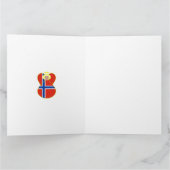 Gepersonaliseerde Noorse engel kerst vlag Kaart (Binnen)