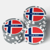 Gepersonaliseerde Noorse vlag poker chips (Opstapeling)