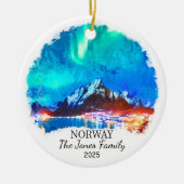 Gepersonaliseerde Noorwegen Ornament, Noorwegen Gi Keramisch Ornament (Voorkant)