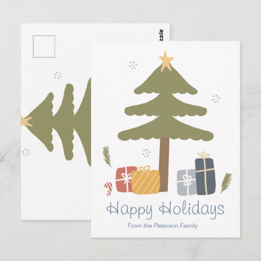 Gepersonaliseerde Nordic Christmas Holiday Flat Ka Briefkaart (Voorkant / Achterkant)