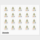 Gepersonaliseerde Nordic Christmas Holiday Flat Ka Vierkante Sticker (Vel)