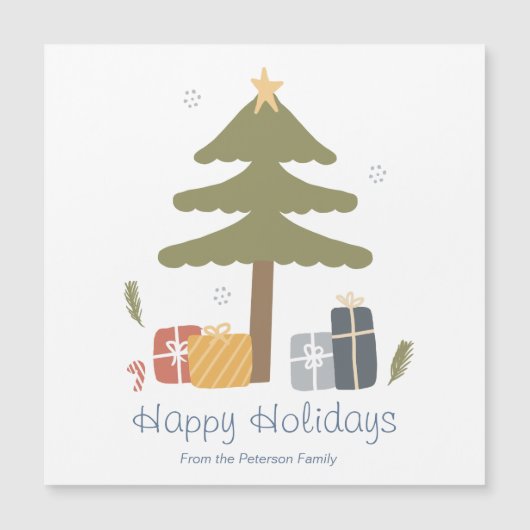 Gepersonaliseerde Nordic Christmas Holiday Magneti (Voorkant)