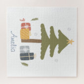 Gepersonaliseerde Nordic Christmas Tree Games Legpuzzel (Horizontaal)