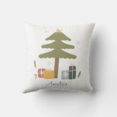 Gepersonaliseerde Nordic Christmas Tree Slaapkamer Kussen (Achterkant)