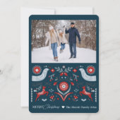 Gepersonaliseerde Nordic Winter Folk Art Kerstmis Feestdagenkaart (Voorkant)