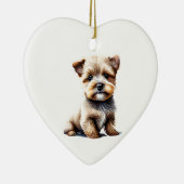 Gepersonaliseerde Norfolk Terrier Puppy Keramisch Ornament (Rechts)