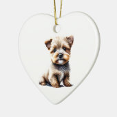 Gepersonaliseerde Norfolk Terrier Puppy Keramisch Ornament (Links)