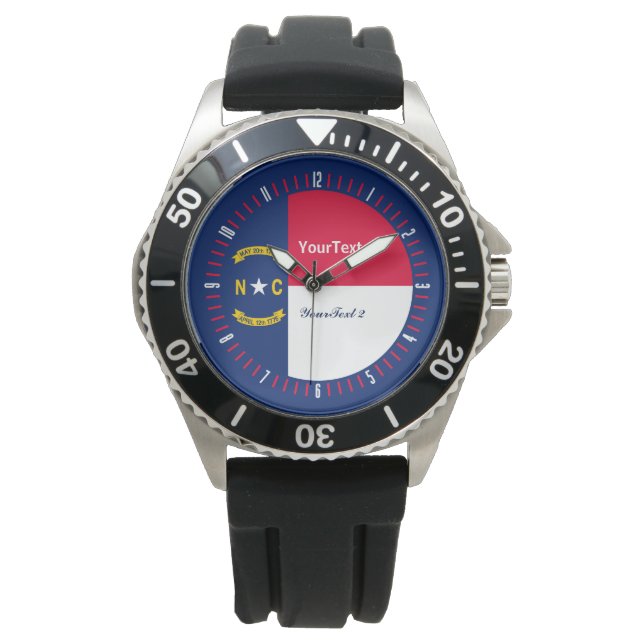 Gepersonaliseerde North Carolina State Watch Desig Horloge (Voorkant)
