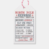 Gepersonaliseerde North Pole Express levering Cadeaulabel (Voorkant)