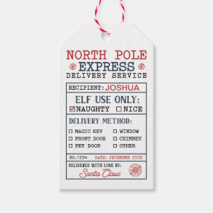 Gepersonaliseerde North Pole Express levering Cadeaulabel