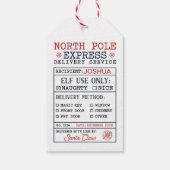 Gepersonaliseerde North Pole Express levering Cadeaulabel (Achterkant)