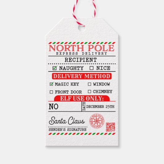 Gepersonaliseerde North Pole Express levering Cadeaulabel (Voorkant)