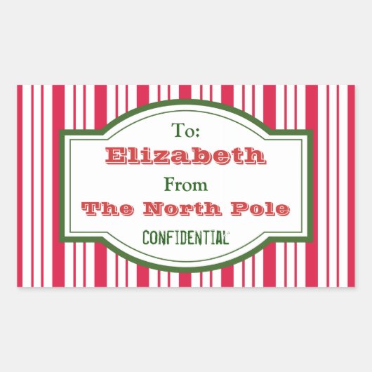 Gepersonaliseerde North Pole Gift Label Stickers (Voorkant)