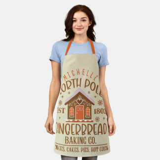 Gepersonaliseerde North Pole Gingerbread Baking Co Schort