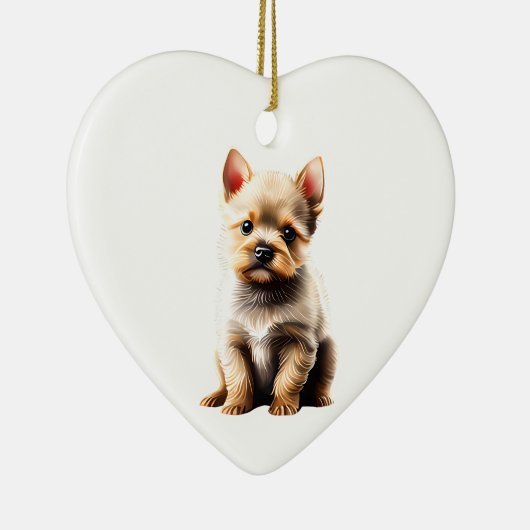 Gepersonaliseerde Norwich Terrier Puppy Keramisch Ornament (Rechts)