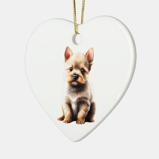 Gepersonaliseerde Norwich Terrier Puppy Keramisch Ornament (Links)