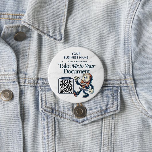 Gepersonaliseerde Notaris Public Marketing met QR- Ronde Button 7,6 Cm (In situ)