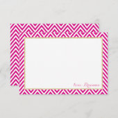 GEPERSONALISEERDE NOTE chervon patroon goud heet r Kaart (Voorkant / Achterkant)