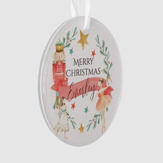 Gepersonaliseerde Notenkraker Acryl Kerst Ornament (voorkant)