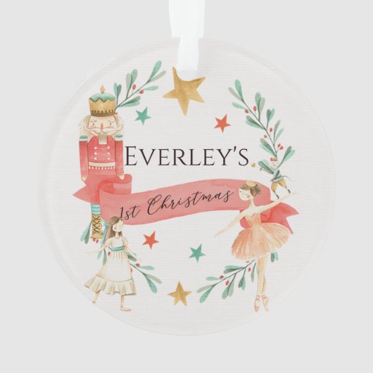 Gepersonaliseerde Notenkraker Acryl Kerst Ornament (achterkant)