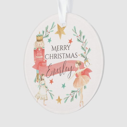 Gepersonaliseerde Notenkraker Acryl Kerst Ornament (voorkant)