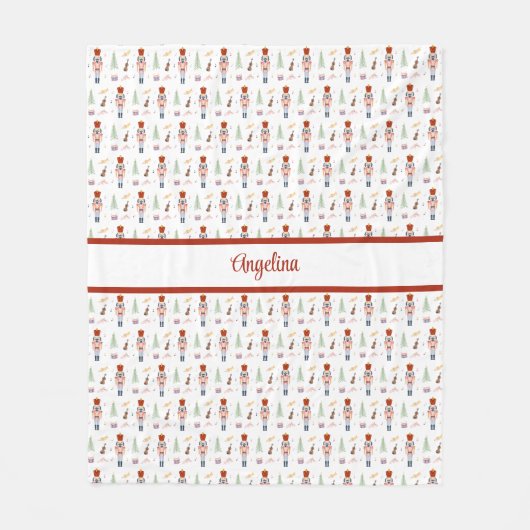 Gepersonaliseerde Notenkraker Ballet Muziek Vakant Fleece Deken (Voorkant)