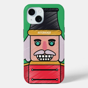 Gepersonaliseerde notenkraker grappige hand geteke iPhone 15 case
