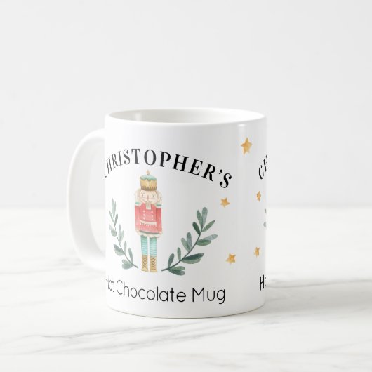 Gepersonaliseerde Notenkraker Kerst Hot Cocoa Mok (Voorkant links)