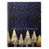 Gepersonaliseerde Notenkraker Night Gold Kerstboom Notitieboek (Voorkant)