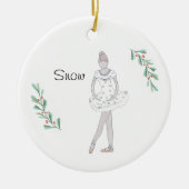 Gepersonaliseerde Notenkraker Snowball Keepsake Keramisch Ornament (Voorkant)