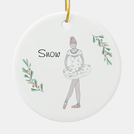 Gepersonaliseerde Notenkraker Snowball Keepsake Keramisch Ornament (Voorkant)
