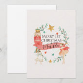 Gepersonaliseerde Notenkraker Thema Eerste Kerst K Feestdagenkaart (Voorkant / Achterkant)