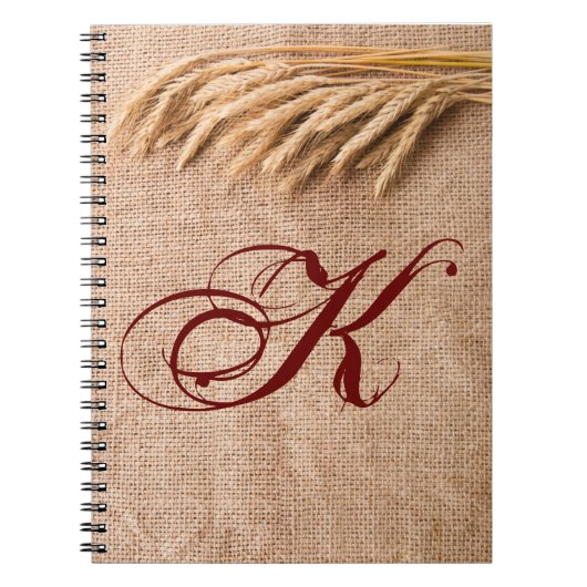 Gepersonaliseerde notitie Boek Tarwe op Burlap Sac (Voorkant)