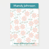 Gepersonaliseerde Notitieblok-Blauwgroen border ve Post-it® Notes (Voorkant)