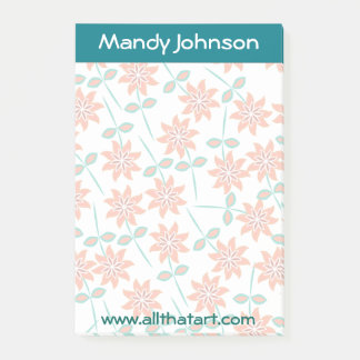 Gepersonaliseerde Notitieblok-Blauwgroen border ve Post-it® Notes