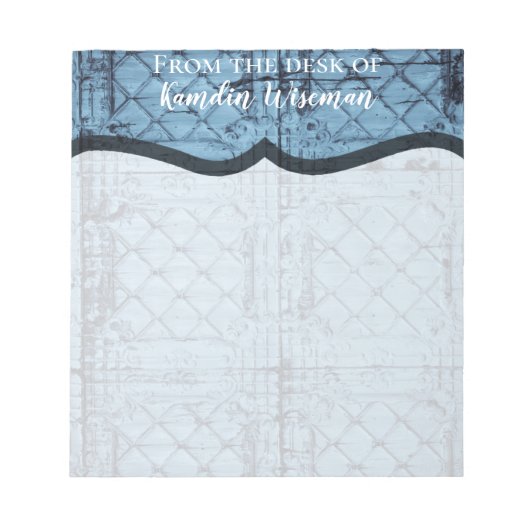 Gepersonaliseerde Notitieblok rustieke Tin Panel P (Voorkant)