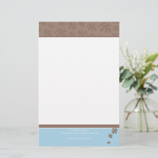 GEPERSONALISEERDE NOTITIEBLOK:: vallende bladeren  Briefpapier (Staand voorkant)